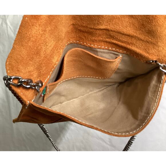 Creazioni Maurizio Genuine Suede Italian Envelope Crossbody PumpkinItaly - Picture 4 of 7